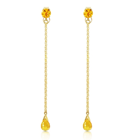 Galaxy Gold Products Jewelry - 14K. SOLID GOLD CHANDELIER EARRINGS WITH CITRINES
